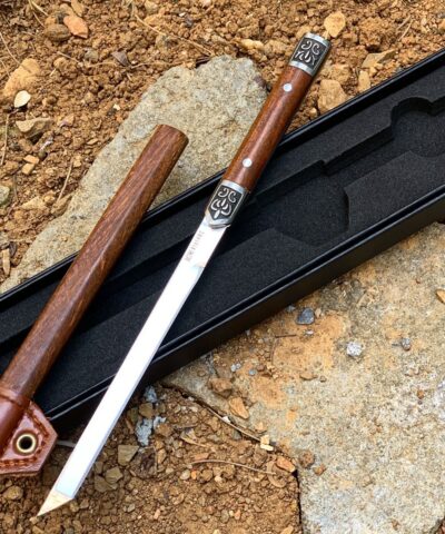 Ahşap Saplı Geleneksel Japon Tanto M390 Stili Mini Kılıç