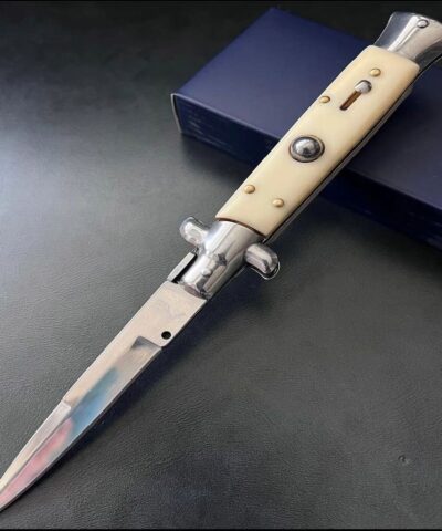 Akc 25 Cm Kemik Kabze Kılıfı İtalyan Stiletto Kamp Çakısı