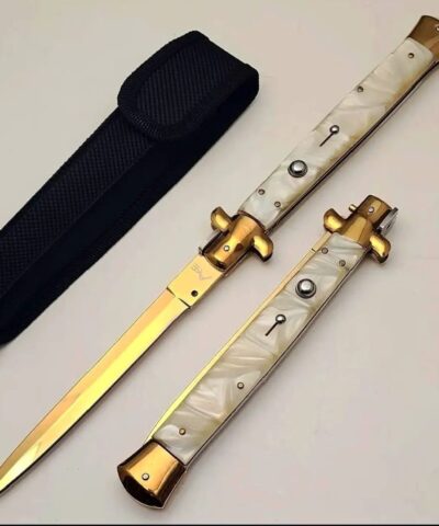 Akc 33 cm Beyaz Gold Sedef Kabze İtalyan Stiletto