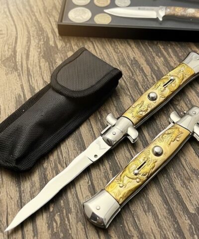 Akc Criss Ejderha Desenli İtalyan Stiletto