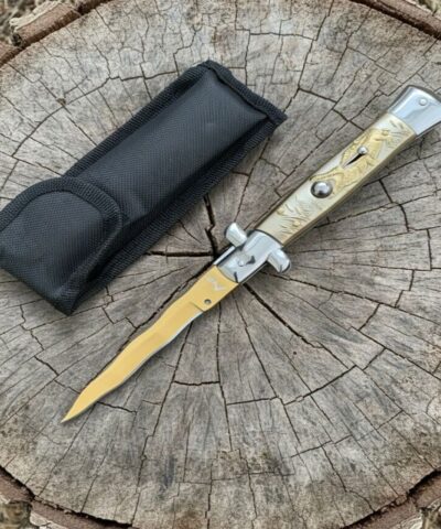 Akc Criss Gold Otomatik Sustalı İtalyan Stiletto Çakı