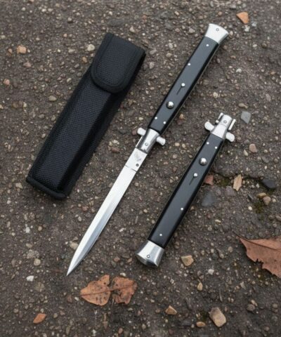 Akc İtalyan 33 Cm Siyah İtalyan Stiletto Kamp Çakısı