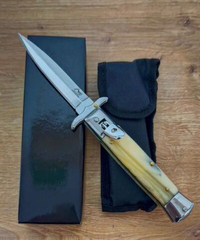 Akc Mandallı Kemik Kabze Otomatik Kamp Çakısı