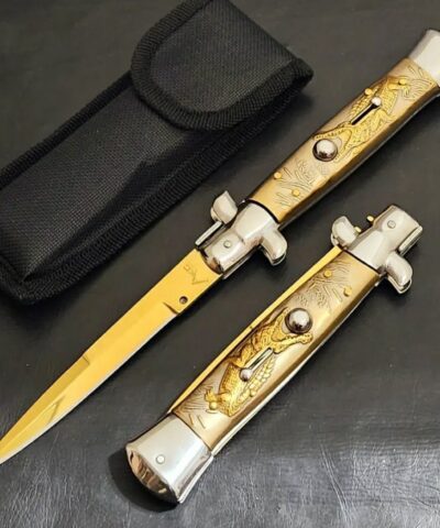 Akc Timsah Desenli Gold Kamp Çakısı