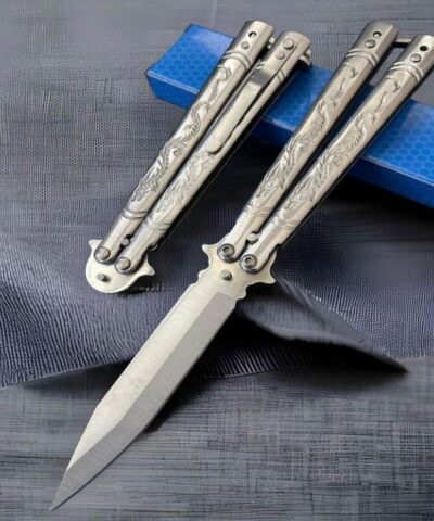 Becnhmade Tek Gri Ejderha Desenli Kelebek