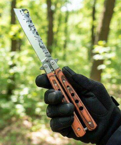 Alternative view of Benchmade Ahşap Kabze Kılıflı Tanto Kelebek Çakı