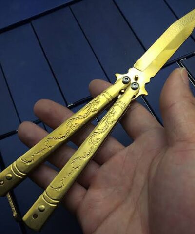 Benchmade Gold Ejderha Desenli Kelebek Çakı