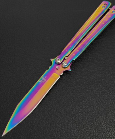 Benchmade Kare Desenli Gökkuşağı Kelebek Çakı