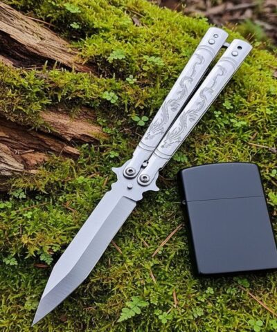 Benchmade Silver Ejderha Desenli Kelebek