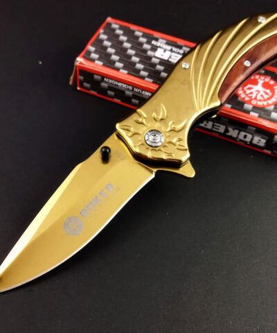 Böker Gold Ahşap İşlemeli Kamp Çakısı