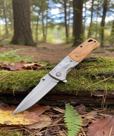 Browning DA334 Ahşap Kabze Survival Otomatik Kamp Çakısı
