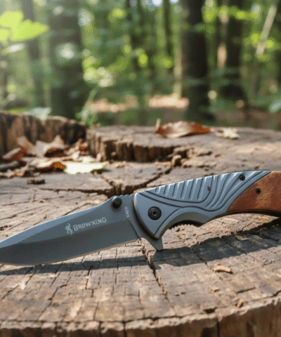 Browning  FA76A Ahşap Kabze Otomatik Kamp Çakısı