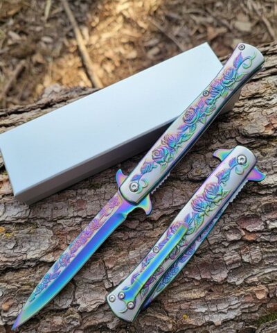 Browning Gökkuşağı Gül Desenli Kamp Çakısı
