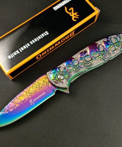 Browning 2955RB Gökkuşağı Kuru Kafa Desenli Kamp Çakısı