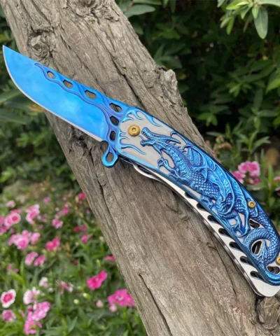 Browning Mavi Ejderha İşlemeli Kamp Çakısı