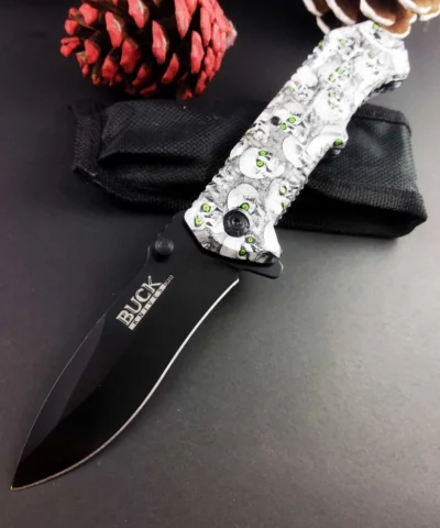 Buck Kuru Kafa Desenli Kamp Çakısı