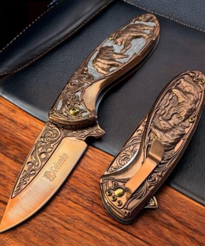 Columbia Company 2510-B Rose Ayı Motifli Kamp Çakısı