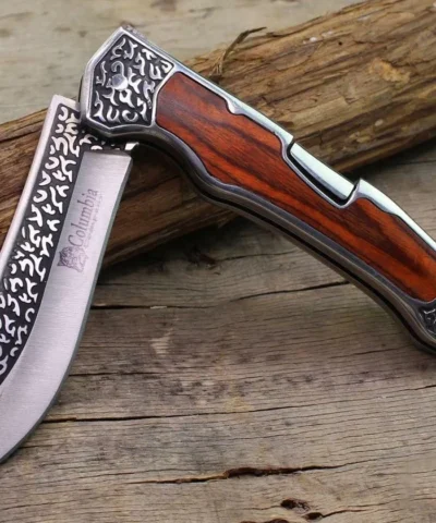 Columbia Company A3154-A Ahşap Gravürlü Kamp Çakısı