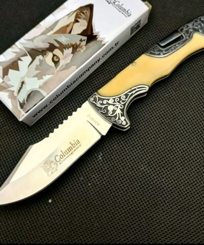 Columbia Company A3157-C Kemik Gravür İşlemeli Kamp Çakısı