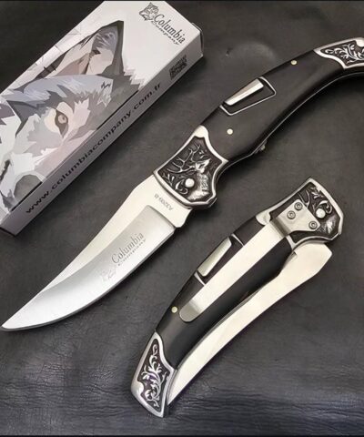 Columbia Company A3209-B İşlemeli Siyah Manuel Kamp Çakısı