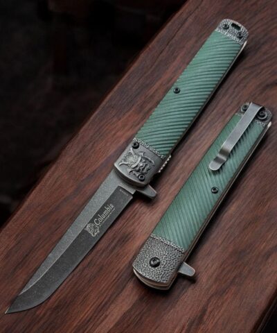 Columbia Company A3370-A Şeytan Figürlü Haki Soft Kabze Kamp Çakısı