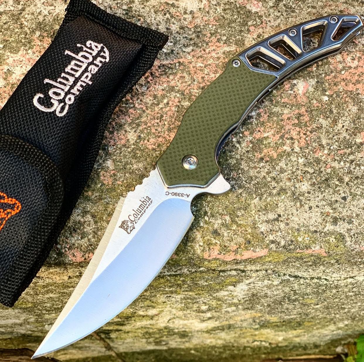 Columbia Company A3390-C Fixed Blade Haki Otomatik Kamp Çakısı