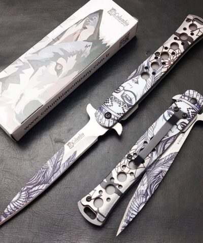 Columbia Company FST-1112-A Kızıldereli Desenli Kamp Çakısı