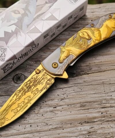 Columbia Company FX-2021-A Gold At İşlemeli Kamp Çakısı