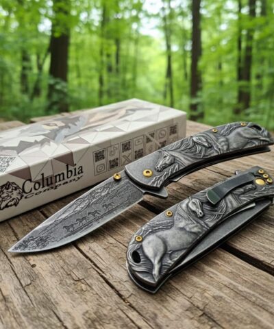 Columbia Company FX-2021-B Black At İşlemeli Kamp Çakısı