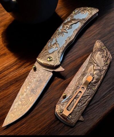 Columbia Company FXT-2370 Geyik İşlemeli Manuel Kamp Çakısı