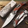 Columbia Company MB-3951-B Gravür İşlemeli Ahşap Kabze Kamp Çakısı