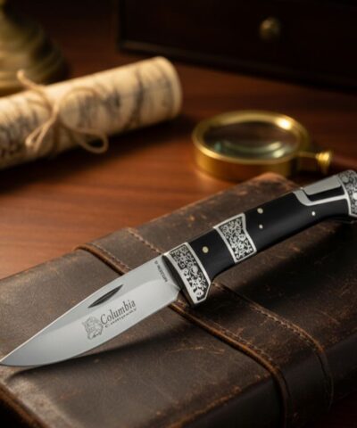 Alternative view of Columbia Company MB3936-B Gravür İşlemeli Ahşap Kabze Kamp Çakısı