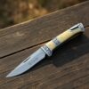 Columbia Company MB-3951-A Gravür İşlemeli Ahşap Kabze Kamp Çakısı