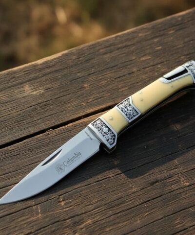Columbia Company MB3936-C Gravür İşlemeli Kemik Kabze Kamp Çakısı