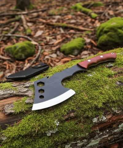 El Yapımı Yerli Üretim Deri Kılıflı Kamp Baltası