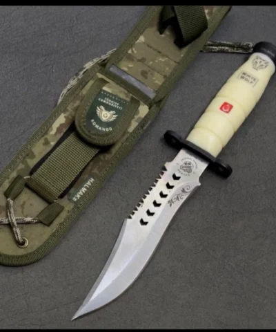 Halmak Beyaz Komando Avcı Bıçağı