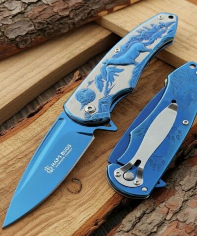 Haps Bugs 2065L Blue Kurt İşlemeli Survival Kamp Çakısı