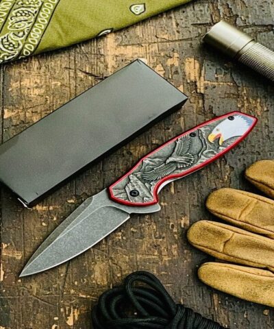 Haps Bugs hh-36 Red Fantasy Kartal Desenli Otomatik Çakı