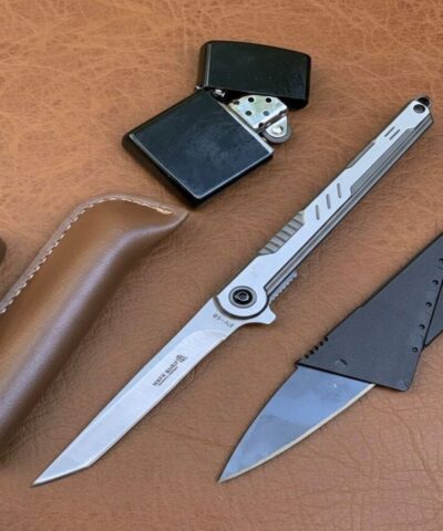 Haps Bugs M390 Tanto Card Çakı ve Benzinli Çakmak Hediye Kamp Seti