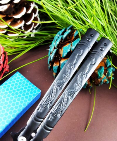 Benchmade Siyah Ejderha Desenli Kelebek