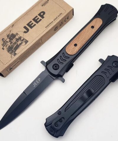 Jeep Ahşap Kabze Black Kamp Çakısı