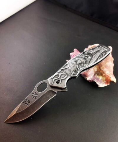 Kurt İşlemeli Otomatik Kamp Çakısı