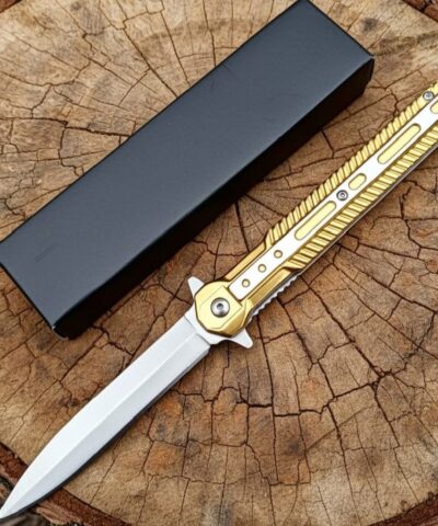 M390 Gold Otomatik  Metal Beyfendi Kamp Çakısı