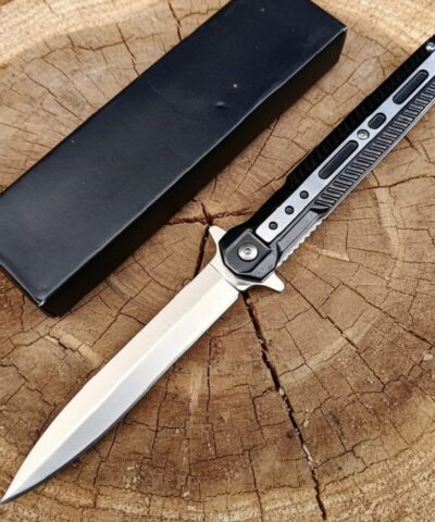 M390 Siyah Otomatik Metal Beyfendi Kamp Çakısı