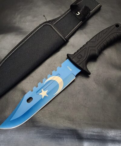 Mavi Ay Yıldız Avcı Bıçağı