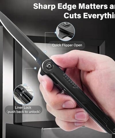 Metal Siyah M390 A10 Otomatik Kamp Çakısı