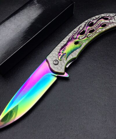 Mtech Gökkuşağı YST5990RB Kartal Desenli Kamp Çakısı