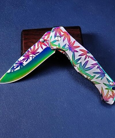 Alternative view of Sibirya Company GökkuşağI Yaprak Desenli Yarı Otomatik Kamp Çakısı