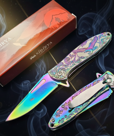 Sibirya Company S-2053X Gökkuşağı Kartal Desenli Kamp Çakısı