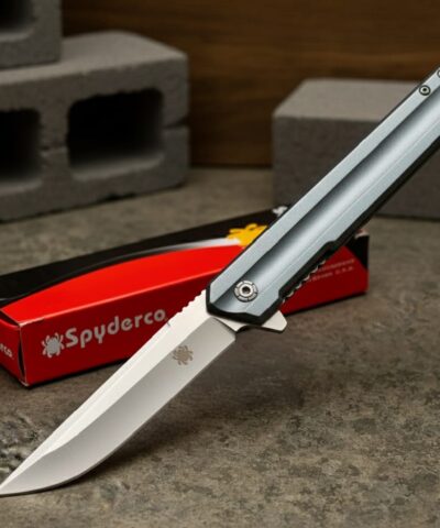 Spyderco B401-2 Rubicorn Gri Otomatik Kamp Çakısı
